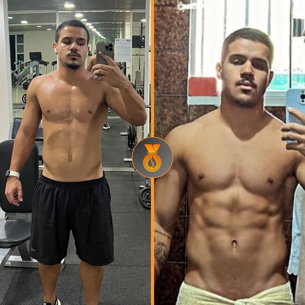 Aluno do desafio antes e depois